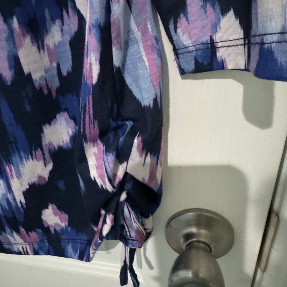 Allison Daley Long Sleeve Top - Blue and Purple Abstract - Picture 3 of 6